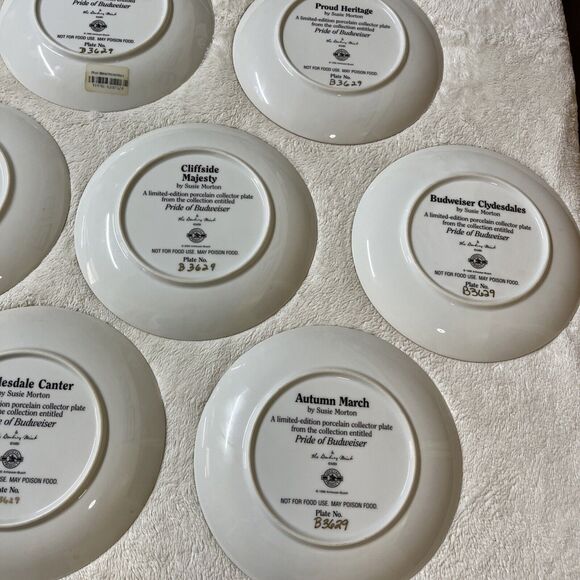 Lot of 7 Budweiser Clydesdales Collector Plates 1998 1999 2000 Winter Beach Farm - Picture 10 of 12